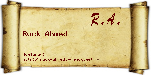 Ruck Ahmed névjegykártya